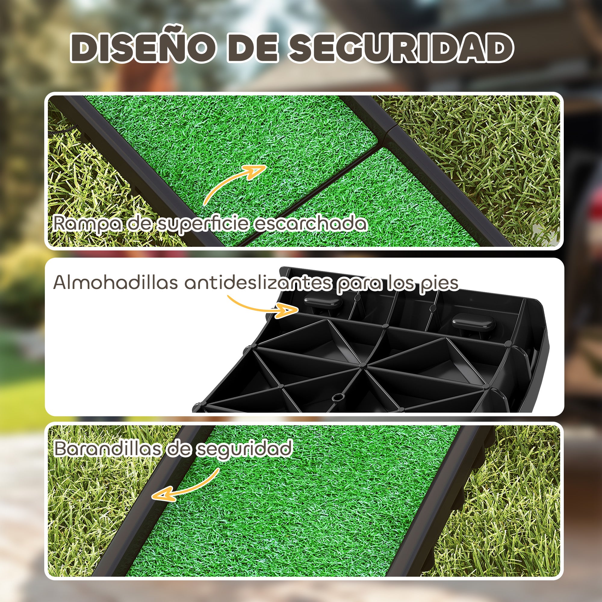 Dog Ramp with Artificial Turf, 61 in — Foldable Car Ramp with Handle, Adjustable Angle, Non-Slip, For All Breeds, Bed & Sofa (Green)