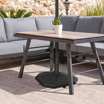 Umbrella Stand 18 kg Umbrella Base for Mast Diameter Ø 34/38/48 mm, Umbrella Stand for Garden, Balcony, Cement Filling, Black