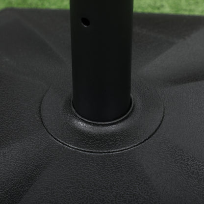 Umbrella Stand 18 kg Umbrella Base for Mast Diameter Ø 34/38/48 mm, Umbrella Stand for Garden, Balcony, Cement Filling, Black