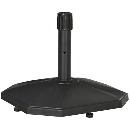 Umbrella Stand 18 kg Umbrella Base for Mast Diameter Ø 34/38/48 mm, Umbrella Stand for Garden, Balcony, Cement Filling, Black