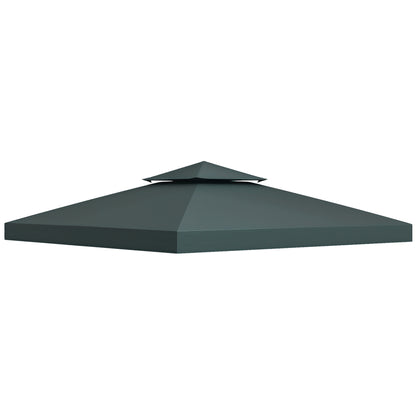 Replacement Roof for Pavilion 3x3m Water-Resistant Pavilion Roof for Metal Pavilion Pavilion Replacement Roof Garden Pavilion Party Tent Garden Tent Polyester Charcoal Grey