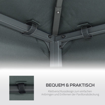 Replacement Roof for Pavilion 3x3m Water-Resistant Pavilion Roof for Metal Pavilion Pavilion Replacement Roof Garden Pavilion Party Tent Garden Tent Polyester Charcoal Grey