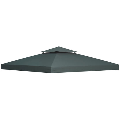 Replacement Roof for Pavilion 3x3m Water-Resistant Pavilion Roof for Metal Pavilion Pavilion Replacement Roof Garden Pavilion Party Tent Garden Tent Polyester Charcoal Grey