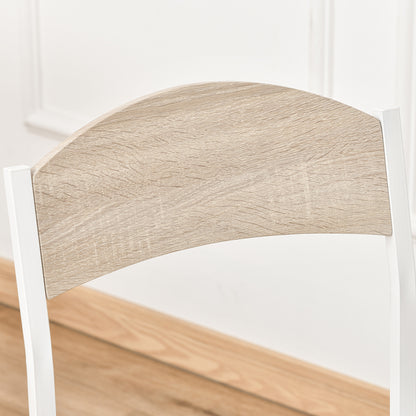 5-Piece Dining Set Dining Table with 4 Chairs Space-Saving Kitchen Table Set Seating Group for Dining Room, Kitchen, Gray+White