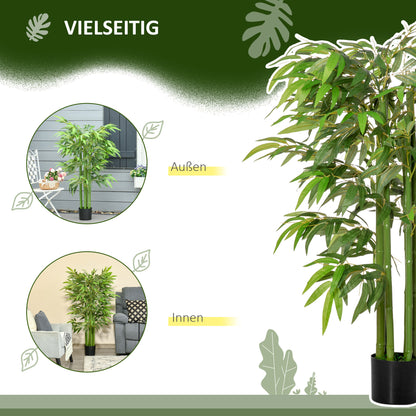 Artificial Bamboo Tree Large 140 cm Artificial Plant, Plastic Fake Plants in Pot, Artificial Bamboo with 780 Leaves like Real for Living Room Bedroom Office Garden Modern Decoration