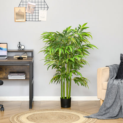 Artificial Bamboo Tree Large 140 cm Artificial Plant, Plastic Fake Plants in Pot, Artificial Bamboo with 780 Leaves like Real for Living Room Bedroom Office Garden Modern Decoration
