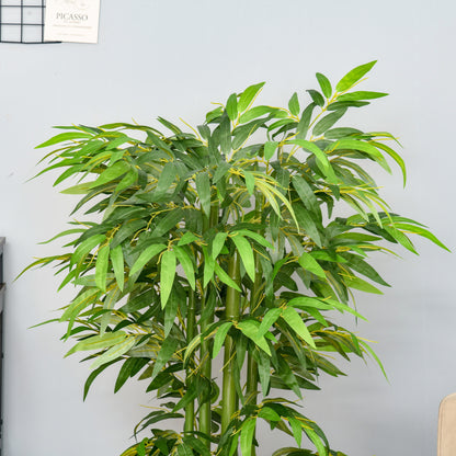 Artificial Bamboo Tree Large 140 cm Artificial Plant, Plastic Fake Plants in Pot, Artificial Bamboo with 780 Leaves like Real for Living Room Bedroom Office Garden Modern Decoration