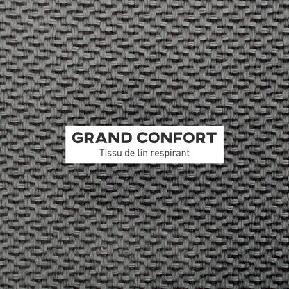 Round Ottoman Footrest Stool with Storage Chest Wooden Legs Modern Design, Gray