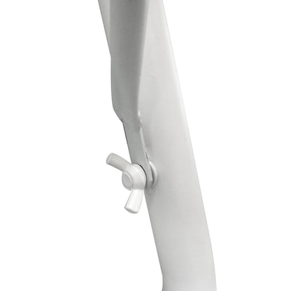 Balcony Hanging Table Hanging Table Garden Table Height Adjustable Half-Round Ø30 cm Terrace Metal White L60 x W45 x H50 cm