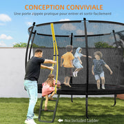 SPORTNOW Garden Trampoline, Ø 305 cm, Outdoor Trampoline, with Safety Net, U-shaped Legs, 54 High Tension Springs, black
