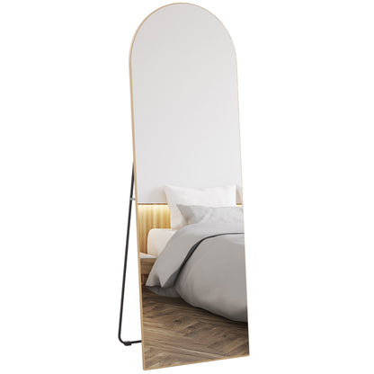 Full-Length Mirror, 50 x 150 cm, standing mirror, large frameless wall mirror, for living room, bedroom, gold tone