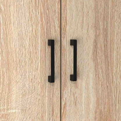 Toilet Shelf Bathroom Cabinet Over Toilet WC with 2 Doors Cupboard and Open Shelf 64L x 19W x 178H cm Oak and Black