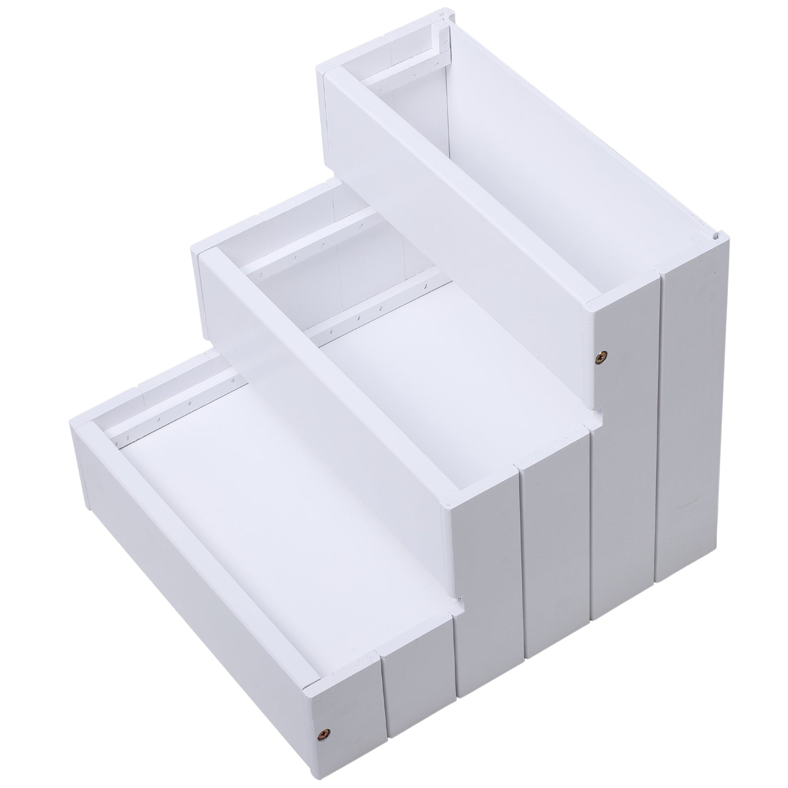 Pet Stairs 3 Steps Cat Stairs Pet Stairs for Dogs and Cats Animal Stairs Entry Aid with Carpet Storage Space for Sofa Bed Fir Wood White 40.5 x 44.5 x 38 cm