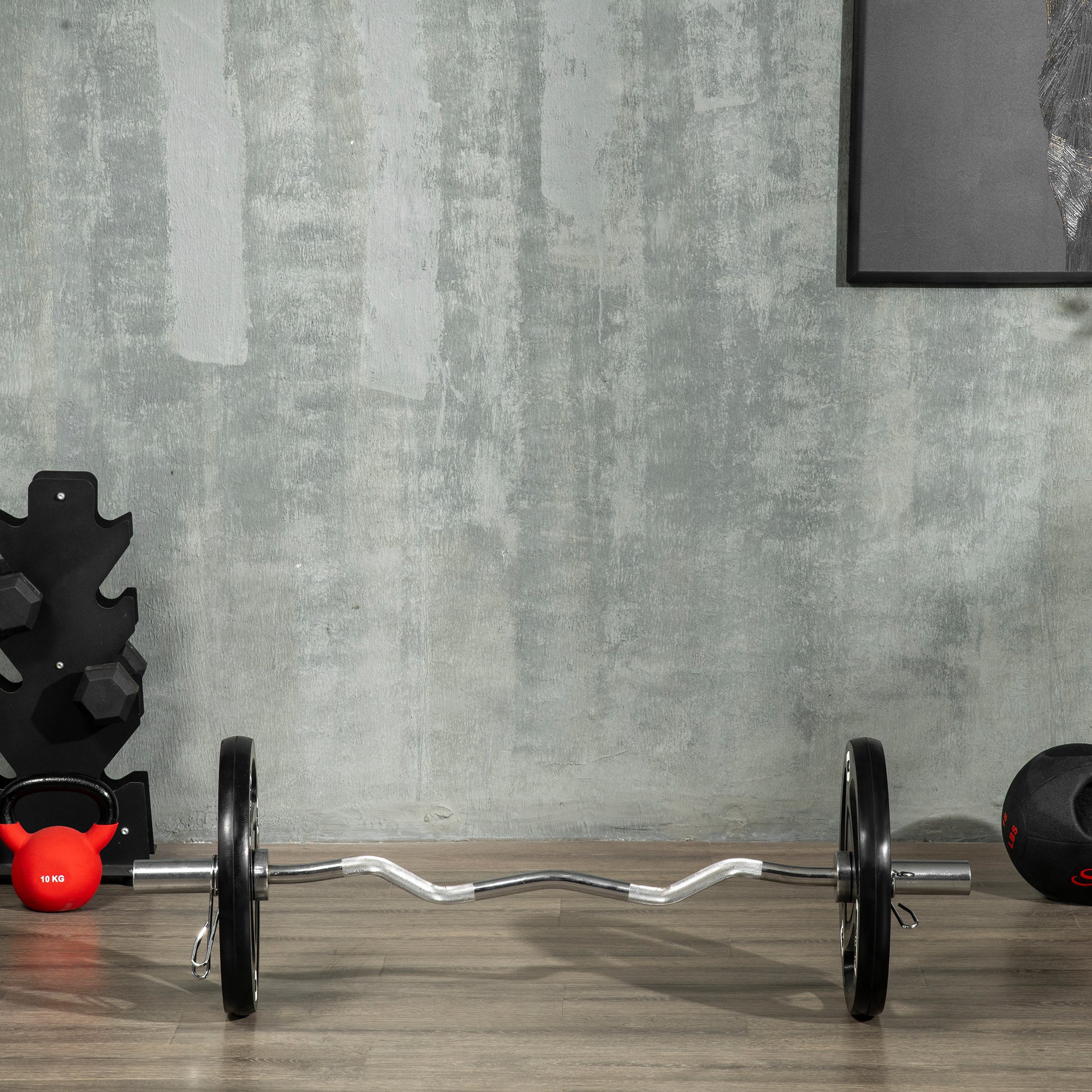 SPORTNOW Set of 2 Steel Weight Plates 2x20kg with Rubber Coating, Ø5cm Hole for Barbell and Manual Grips