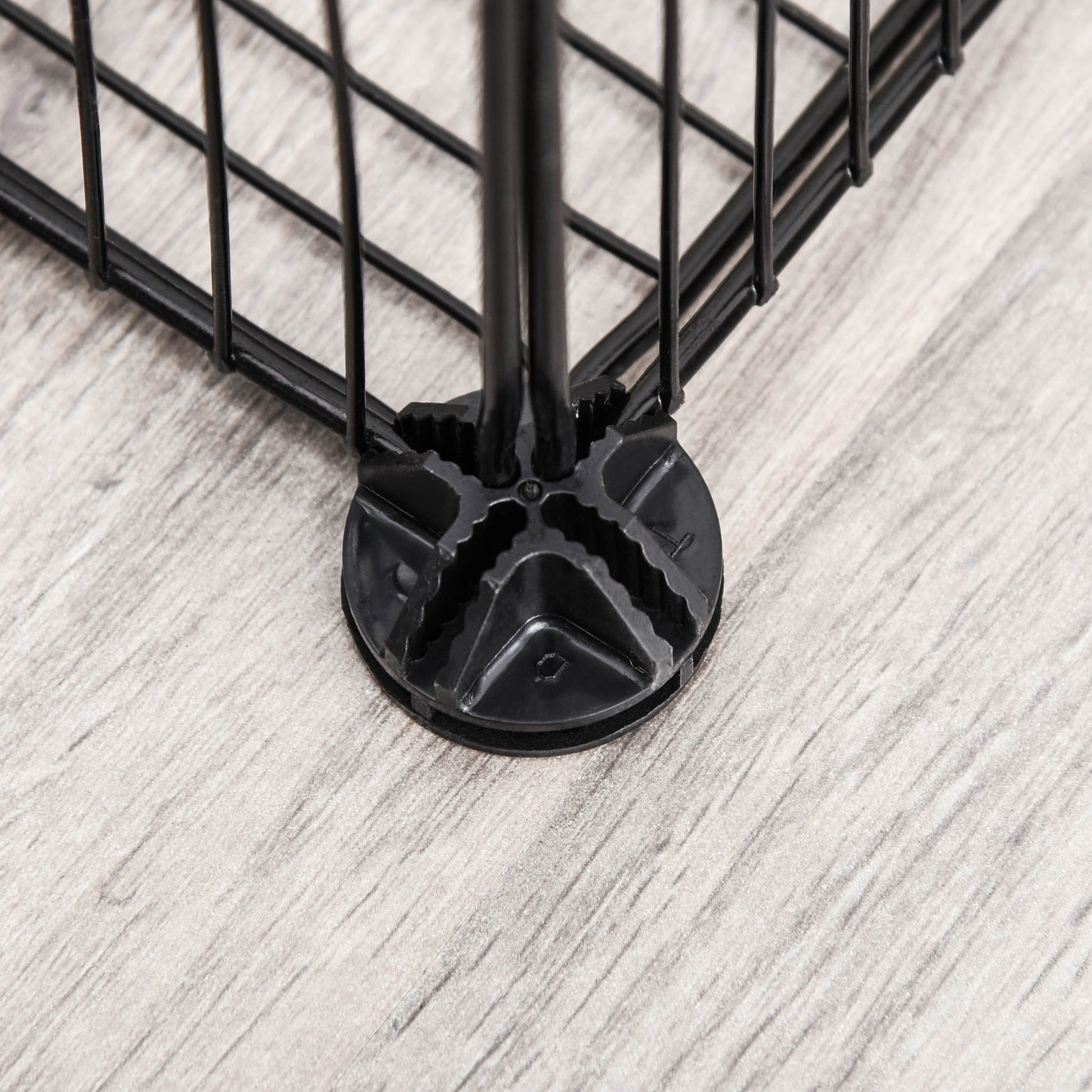 Pet Playpen DIY Cage for Small Animals with 22 Mesh Panels and Door Rabbits Guinea Pig 105x70x45 cm Black