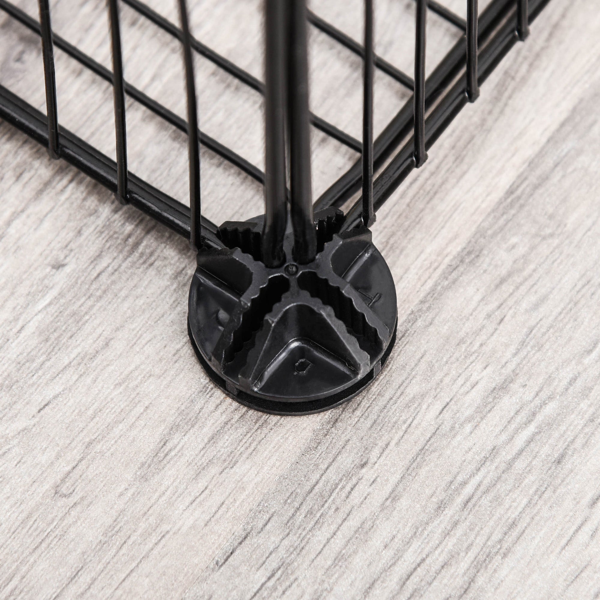 Pet Playpen DIY Cage for Small Animals with 22 Mesh Panels and Door Rabbits Guinea Pig 105x70x45 cm Black