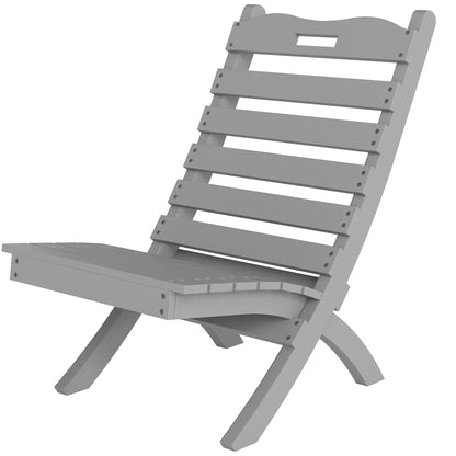 Wooden Garden Chair Outdoor Chair with Slatted Design and Inclined Backrest Load 120 kg for Balcony Patio Terrace 78x48x76 cm Gray