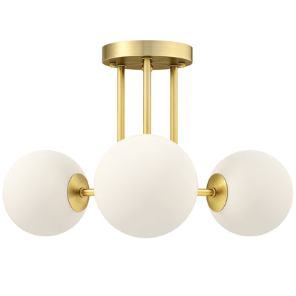 Vintage 3-Light Gold Ceiling Light with G9 Sockets for Living Room and Lounge, 42 x 42 x 26.5 cm (16.5 x 16.5 x 10.4 in), Bulbs Not Included