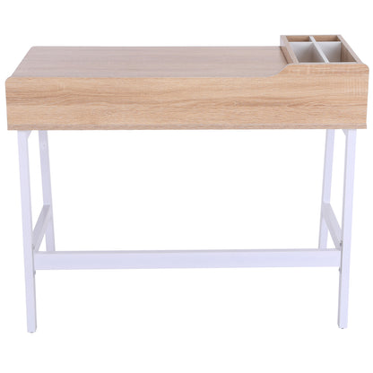 Desk Computer Desk Office Desk Work Desk PC Desk Versatile with six storage compartments Drawer Wide Tabletop for Study Office and Home Natural 100 x 55 x 81.5 cm