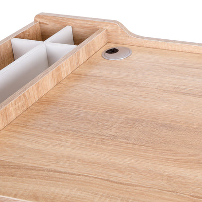 Desk Computer Desk Office Desk Work Desk PC Desk Versatile with six storage compartments Drawer Wide Tabletop for Study Office and Home Natural 100 x 55 x 81.5 cm