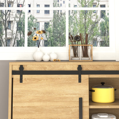 183 cm Sliding Door Complete Set Sliding Door System with Floor Guide, Sliding Door Track, Sliding Door Rollers Hardware Kit Made of Carbon Steel for Double Sliding Door