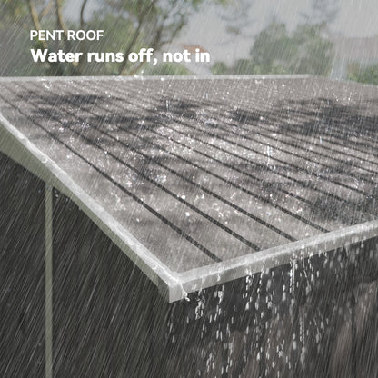 Metal Shed 19.4m³ 280x345x201cm Tool Shed with Mono-Pitched Roof Sliding Door Weatherproof Garden House Outdoor Cabinet Shed for Backyard Outdoor Area Garden Anthracite, Gray