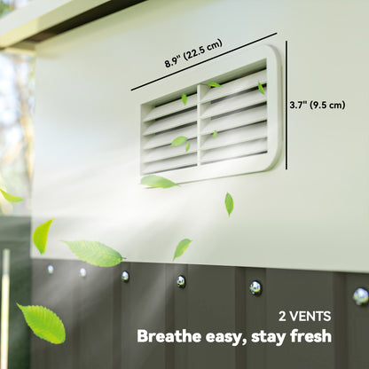 Metal Shed 19.4m³ 280x345x201cm Tool Shed with Mono-Pitched Roof Sliding Door Weatherproof Garden House Outdoor Cabinet Shed for Backyard Outdoor Area Garden Anthracite, Gray