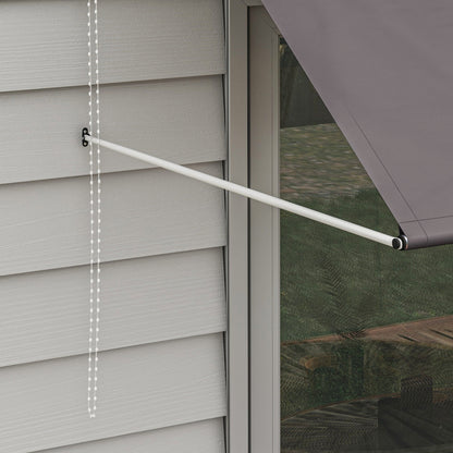 Manual Retractable Awning Canopy with Adjustable Tilt 300 x 120 cm UV Protection Aluminum Polyester Dark Gray
