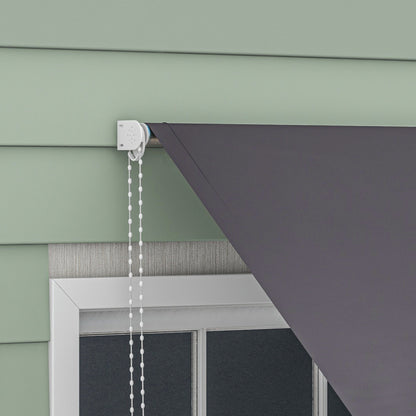 Manual Retractable Awning Canopy with Adjustable Tilt 300 x 120 cm UV Protection Aluminum Polyester Dark Gray