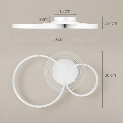 40W LED Ceiling Lamp Modern LED Ceiling Light 3000K/4000K/6500K for Bedroom Living Room Kitchen Dining Room White