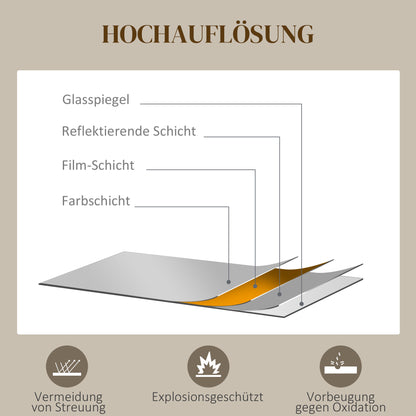 Wall Mirror, 60 x 60 cm Round Bathroom Mirror with Aluminum Alloy Frame, Decorative Mirror for Bathroom, Living Room, Bedroom, Black