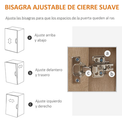 Modern Living Room Sideboard with 2 Doors 1 Drawer and 3 Open Shelves Storage Unit for Kitchen Bedroom Entryway Anti-Tip 80x30x96.5 cm Natural