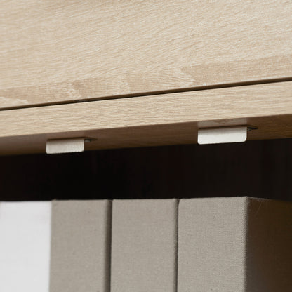 Modern Living Room Sideboard with 2 Doors 1 Drawer and 3 Open Shelves Storage Unit for Kitchen Bedroom Entryway Anti-Tip 80x30x96.5 cm Natural