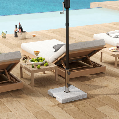 Granite Parasol Stand 21kg Umbrella Base, Square Umbrella Holder, Parasol Weight, Stand for Umbrella 32/38/48mm Pole Diameter, for Balcony, Terrace, Garden, Gray