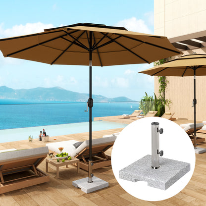 Granite Parasol Stand 21kg Umbrella Base, Square Umbrella Holder, Parasol Weight, Stand for Umbrella 32/38/48mm Pole Diameter, for Balcony, Terrace, Garden, Gray