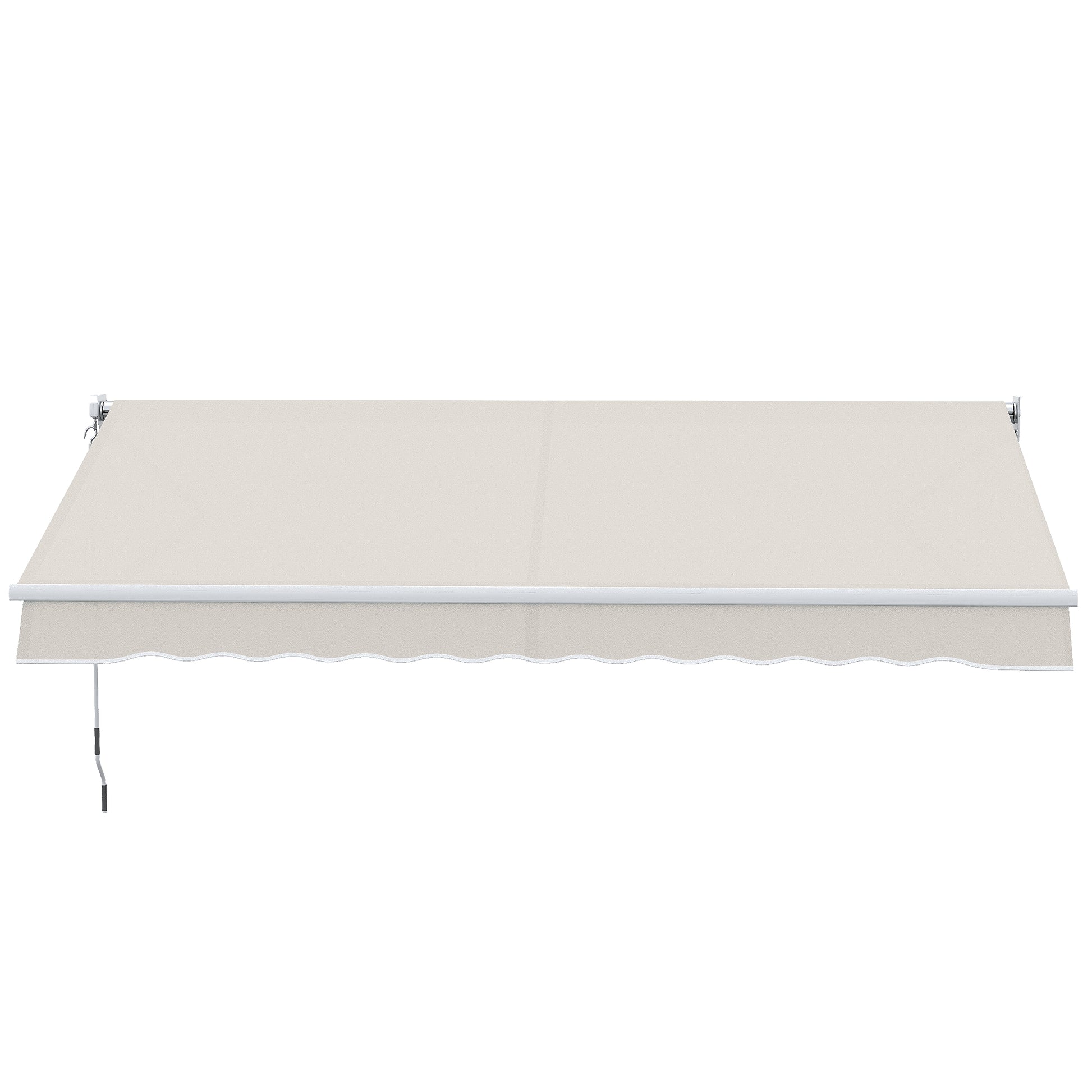 Manual Retractable Canopy 200x295 cm Balcony Canopy with Waterproof and Anti-UV Metal Crank Outdoor Roll-up Canopy for Garden Terrace Windows Cream