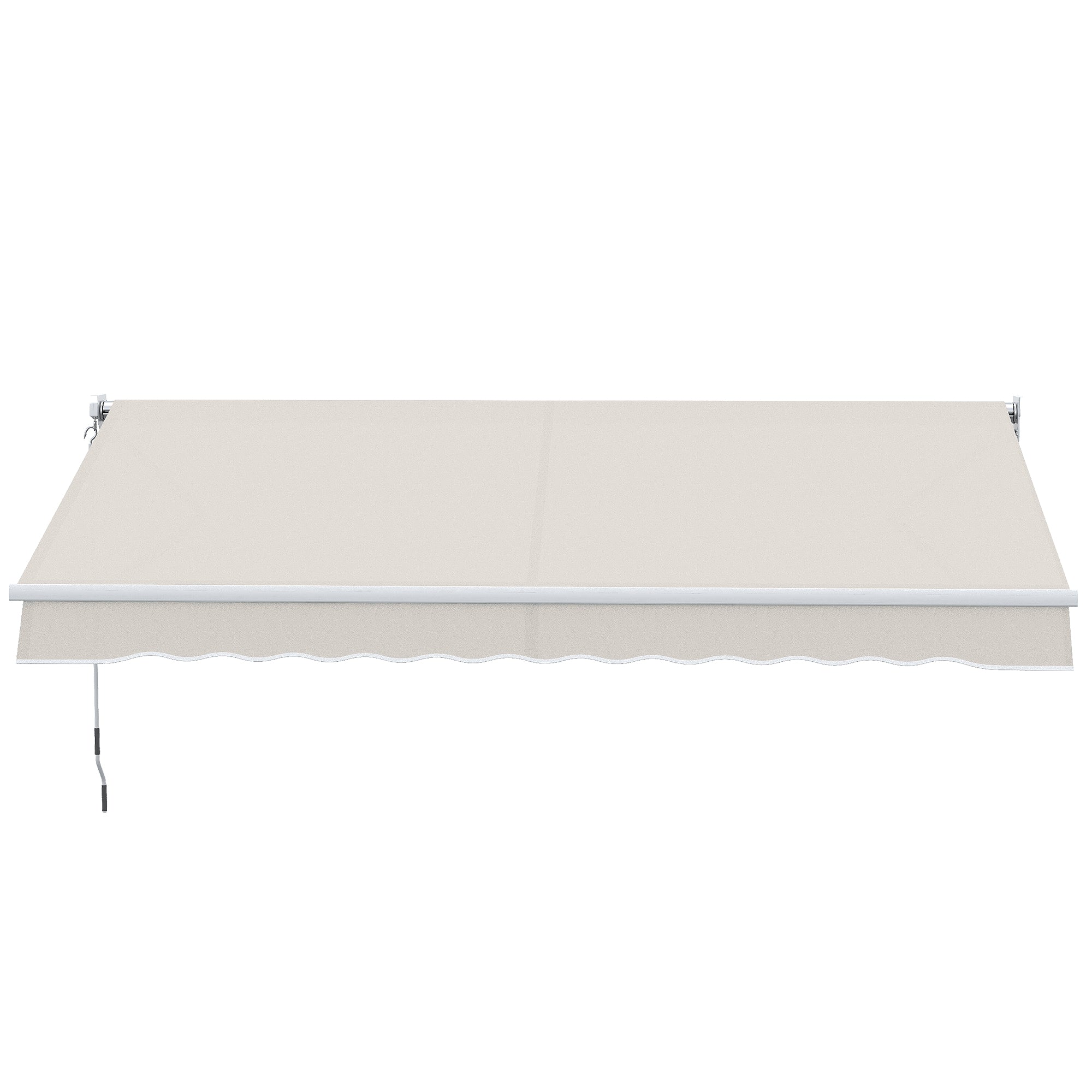 Manual Retractable Canopy 200x295 cm Balcony Canopy with Waterproof and Anti-UV Metal Crank Outdoor Roll-up Canopy for Garden Terrace Windows Cream