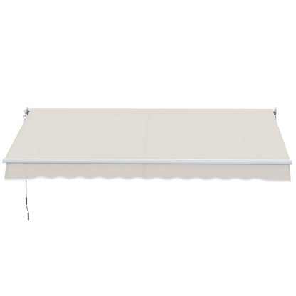 Manual Retractable Canopy 200x295 cm Balcony Canopy with Waterproof and Anti-UV Metal Crank Outdoor Roll-up Canopy for Garden Terrace Windows Cream