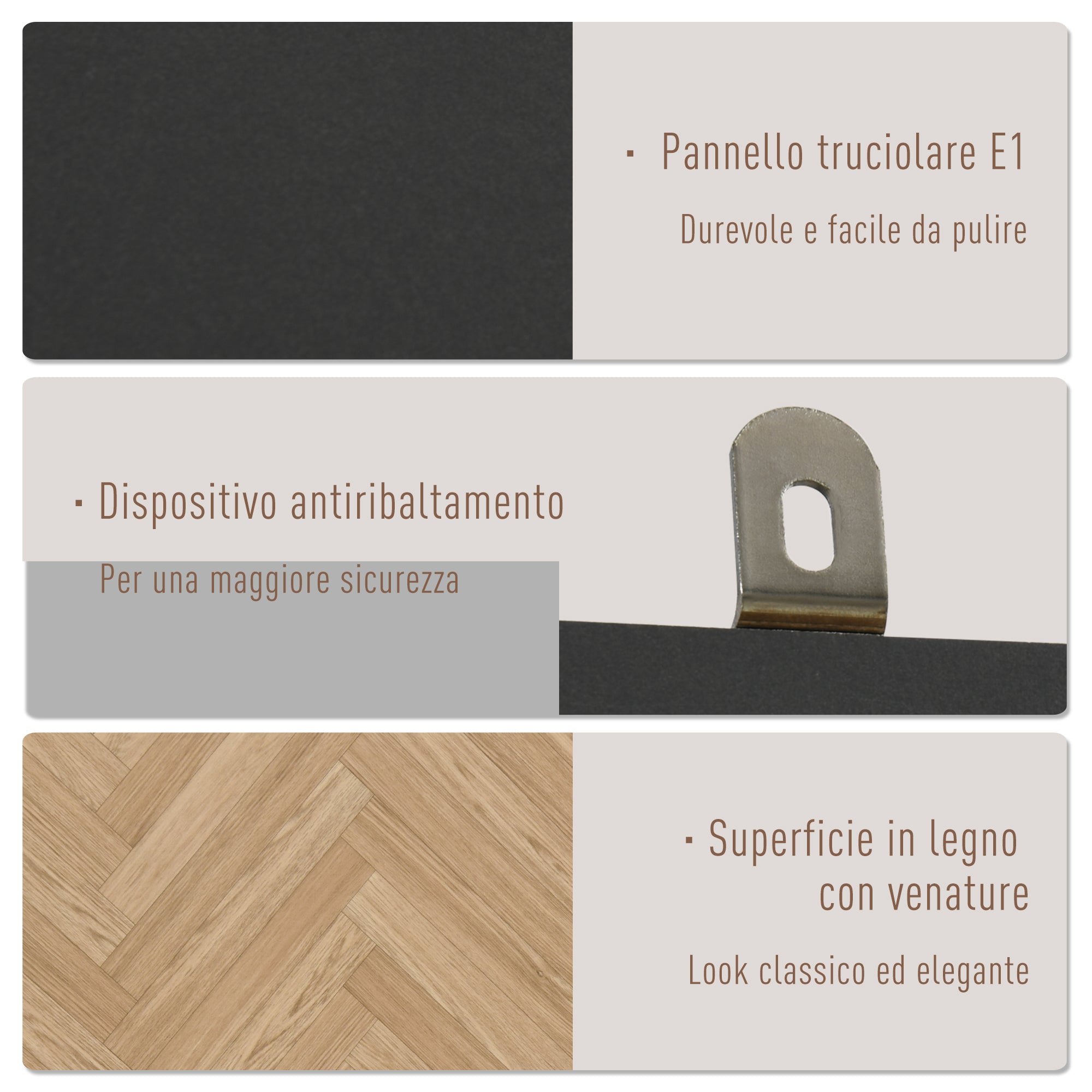 2-Door Wardrobe with Wooden Legs, 4 Compartments, 2 Drawers, and Hanging Rail for Bedroom in Chipboard Wood, Dark Grey, 90x50x190cm