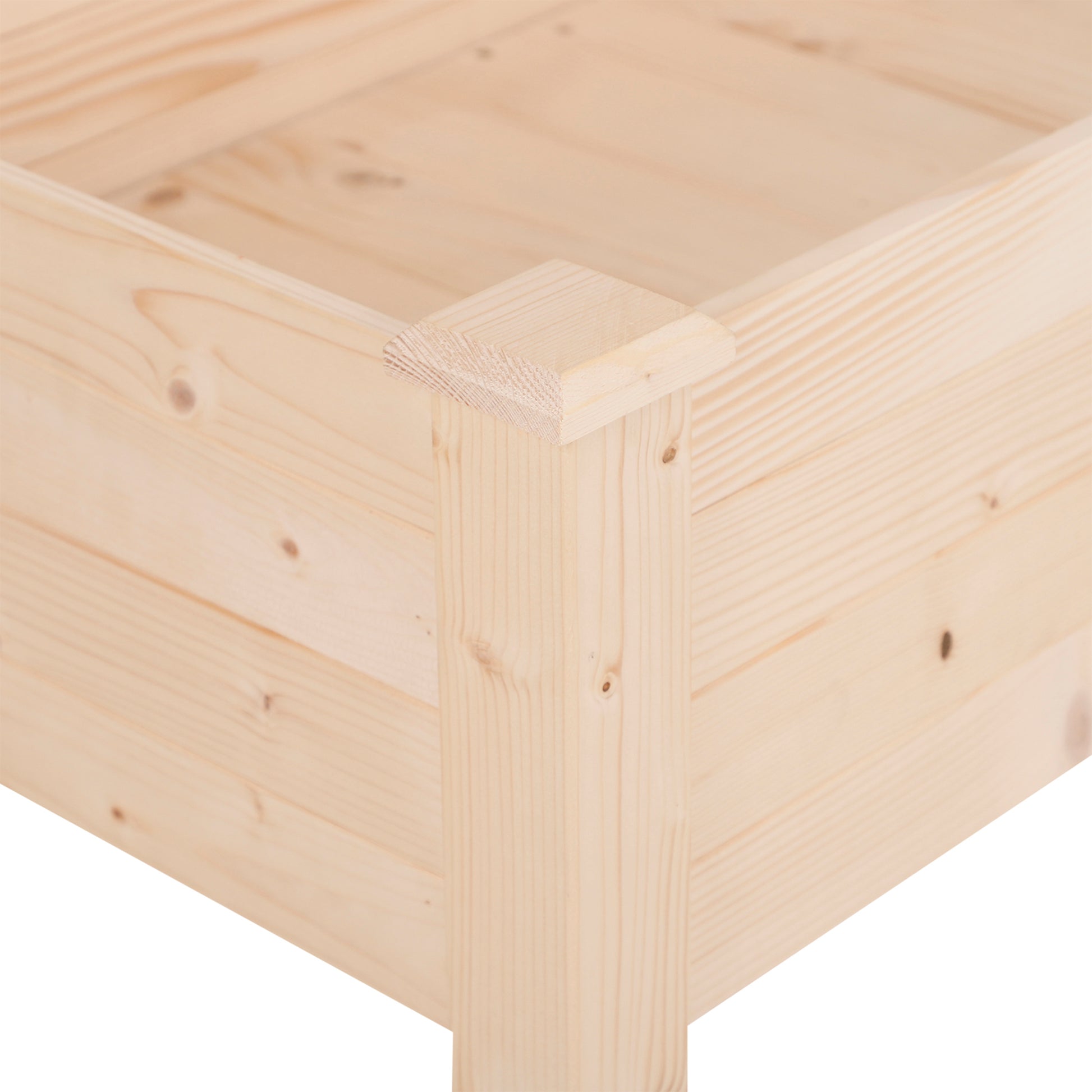 Raised Urban Garden Natural Wood 122.5x56.5x76 cm Raised planting table with Non-woven Fabric and 4 Drainage Holes for Crops Plants Flowers Garden Terrace Outdoor Natural