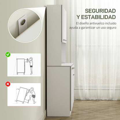 Kitchen Pantry Cabinet Kitchen Cabinet Sideboard with 1 Drawer 6 Doors and Adjustable Shelves Modern Style 101x39x180 cm White