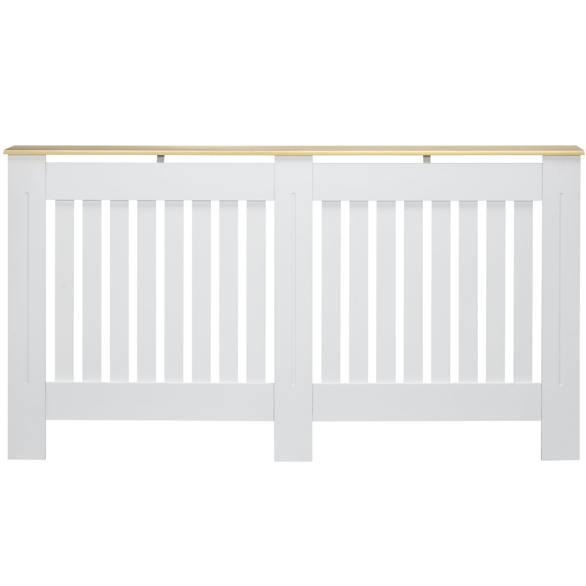 Radiator Cover 152x19x83 cm MDF Radiator Cabinet with Anti-Tip Device Modern Design for Living Room Bedroom White