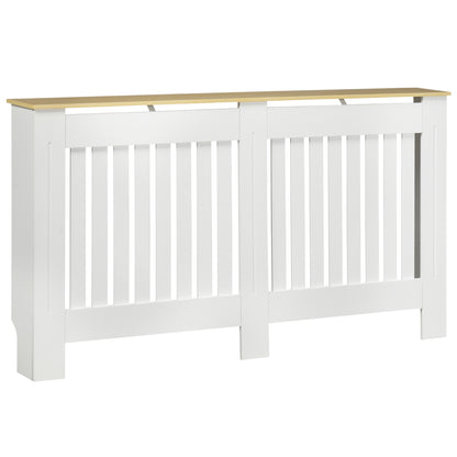 Radiator Cover 152x19x83 cm MDF Radiator Cabinet with Anti-Tip Device Modern Design for Living Room Bedroom White