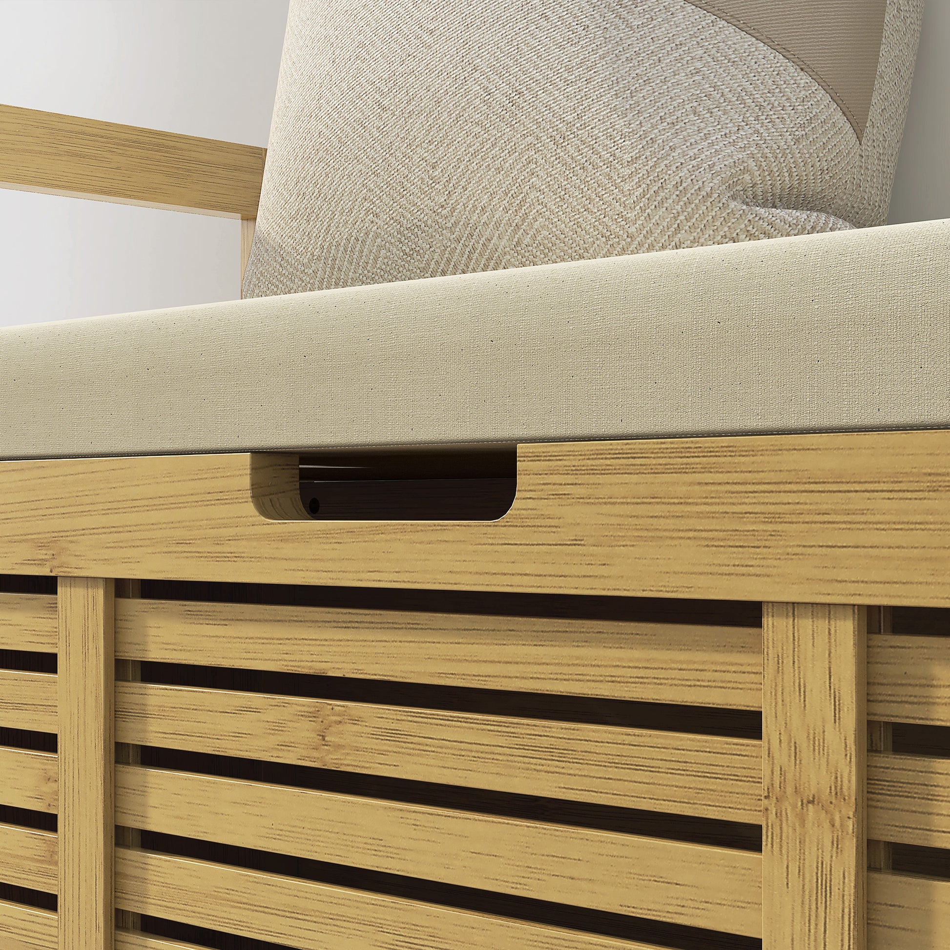 Shoe Bench with Seat, Bamboo, Storage Bench, Coat Rack Bench, Storage Bench for Living Room, Hallway, 100 x 40 x 60 cm, Natural