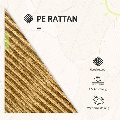 3-piece Rattan Garden Furniture Set, Garden Set with 2 Garden Chairs, Side Table, Seating Group with Seat & Back Cushions, for Balcony, Terrace, Steel, Green