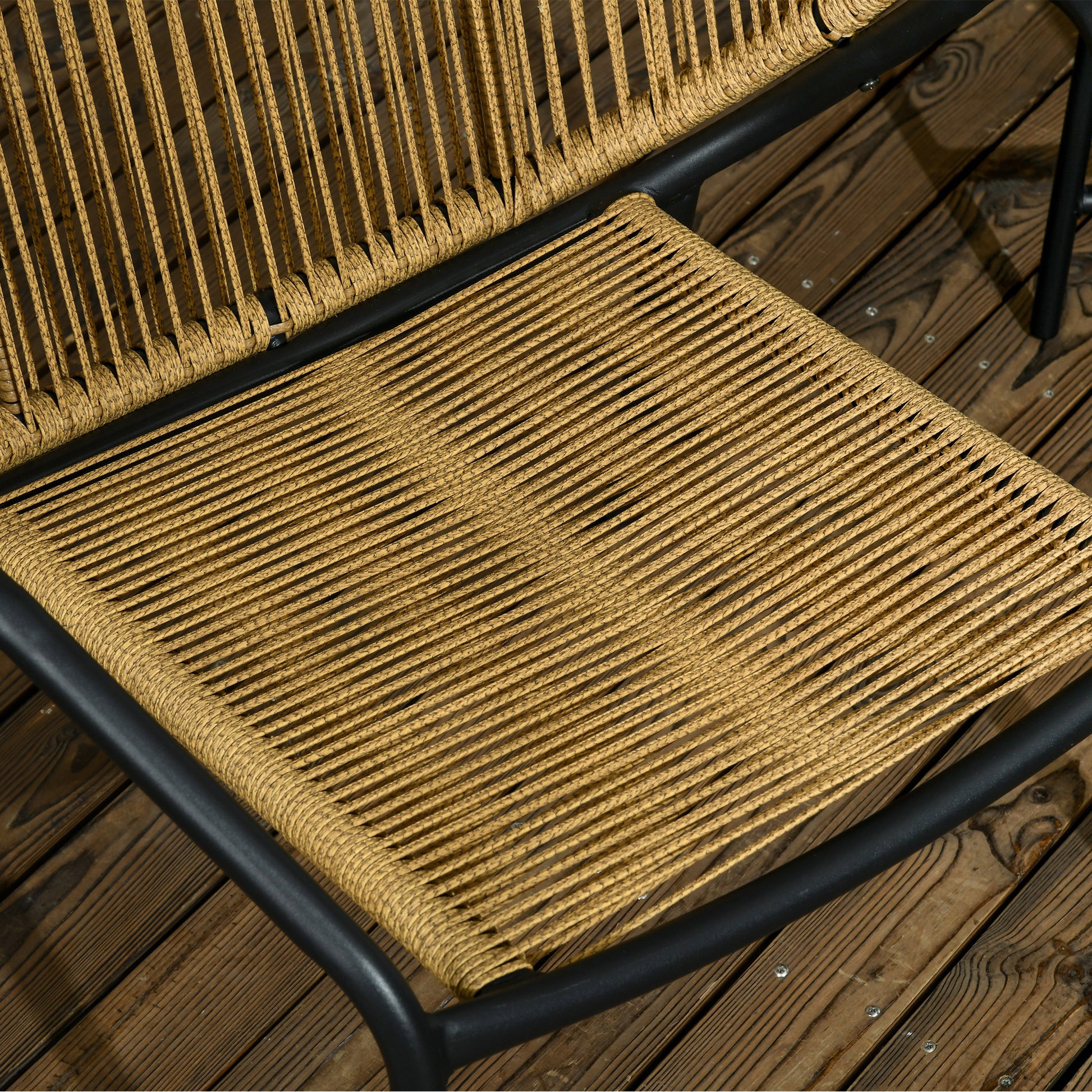 3-piece Rattan Garden Furniture Set, Garden Set with 2 Garden Chairs, Side Table, Seating Group with Seat & Back Cushions, for Balcony, Terrace, Steel, Green