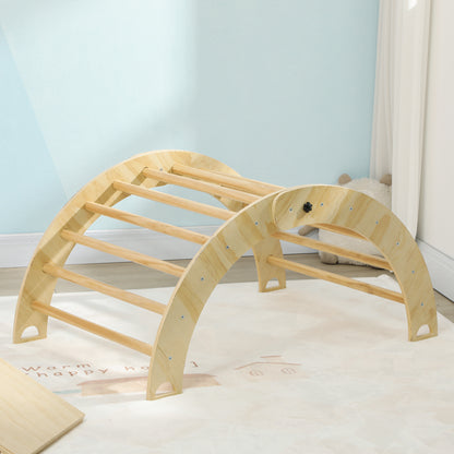 Wooden Climbing Triangle for Children 18-48 Months with Climbing Arch Ramp for Sliding or Climbing 219x72.5 cm Multicolor