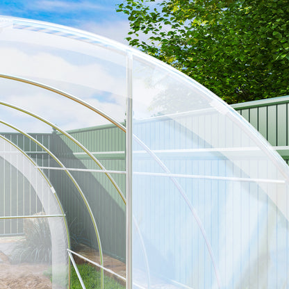 4x3x2m Tunnel Greenhouse Garden Greenhouse with 2 Doors PE 150g/m² Cover Galvanized Steel Frame and Rounded Roof for Cultivation of Plants Flowers Transparent