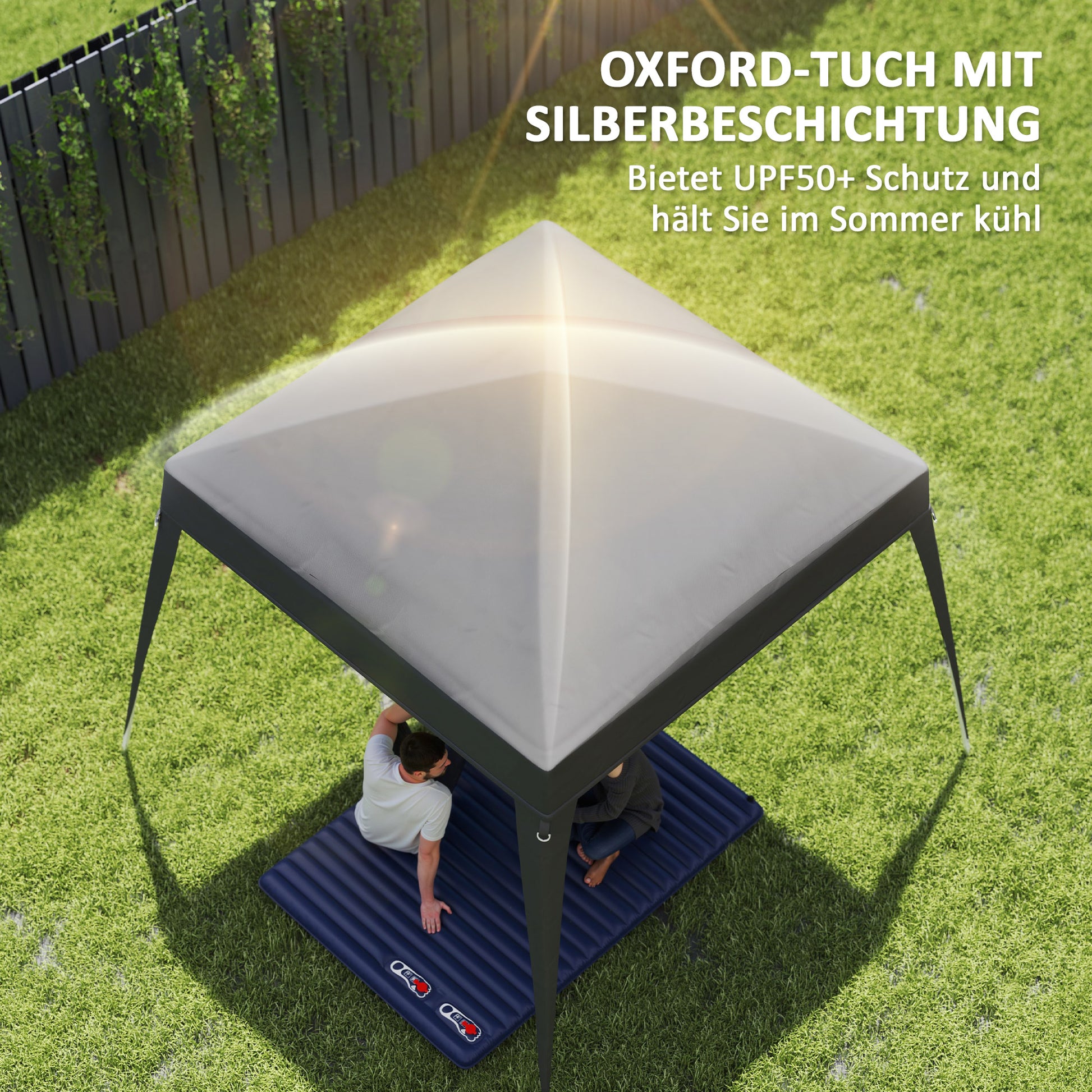 Gazebo Replacement Canopy for 3x3 m Base / 2.4x2.4 m Top, Water-Resistant Gazebo Roof for Folding Gazebo Storm-Resistant Party Tent Replacement Cover with Single Roof for Garden Gazebo Dark Gray