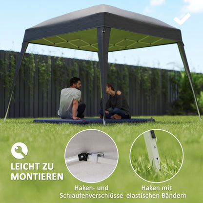 Gazebo Replacement Canopy for 3x3 m Base / 2.4x2.4 m Top, Water-Resistant Gazebo Roof for Folding Gazebo Storm-Resistant Party Tent Replacement Cover with Single Roof for Garden Gazebo Dark Gray